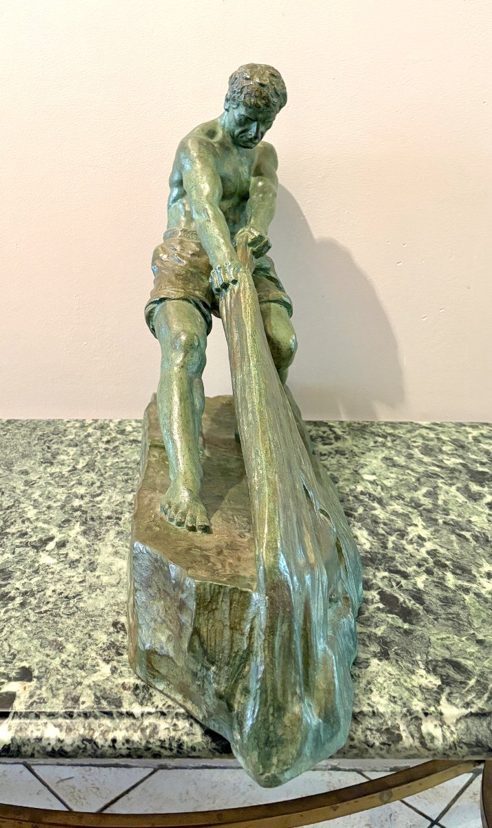 Art Deco Bronze Sculpture By Alexandre Ouline-photo-2
