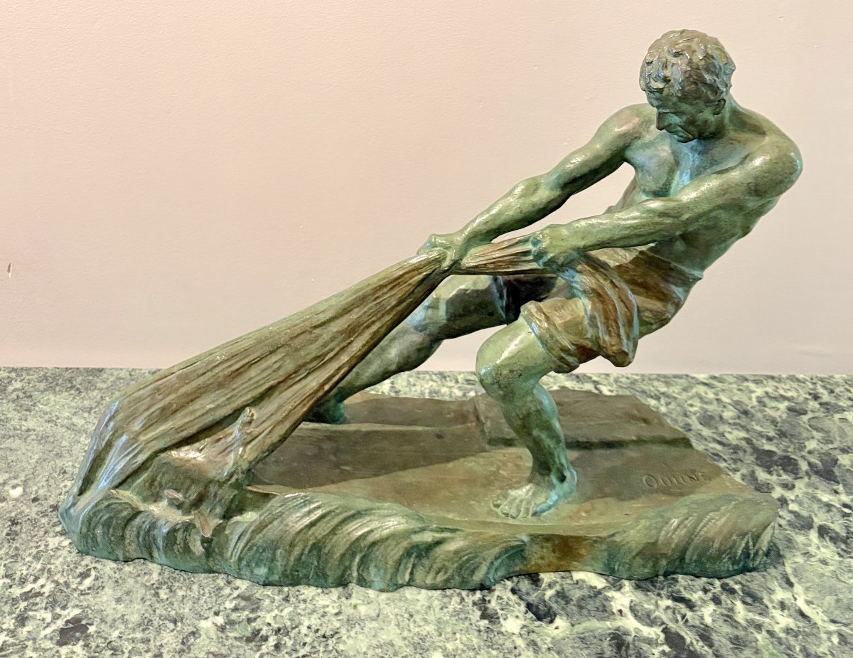 Art Deco Bronze Sculpture By Alexandre Ouline