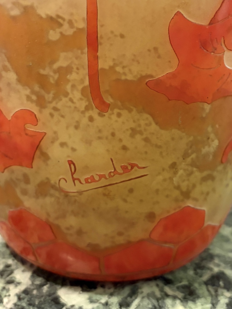 Charder - Le verre français vase Datura Art Deco-photo-2