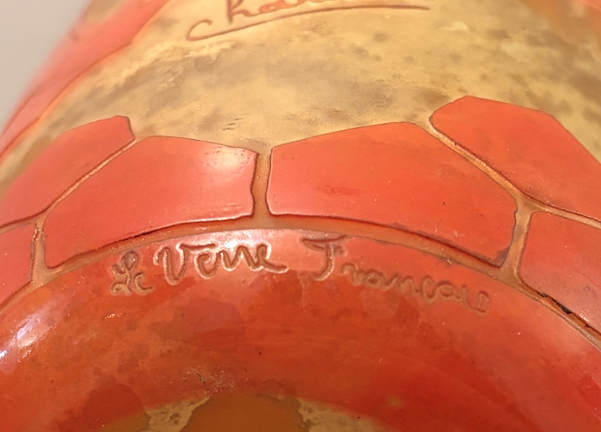 Charder - Le verre français vase Datura Art Deco-photo-3