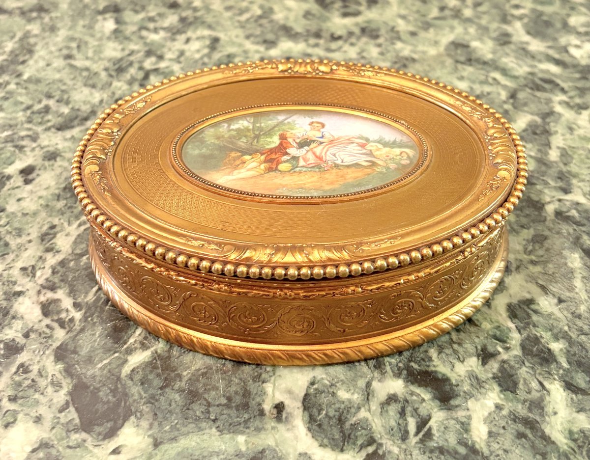 Coffret - Boite à bijoux en bronze doré