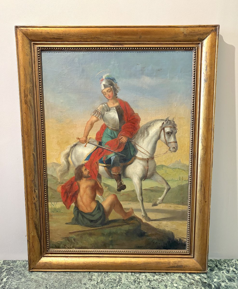 19th-century Oil-on-canvas Painting Depicting Saint Martin-photo-1