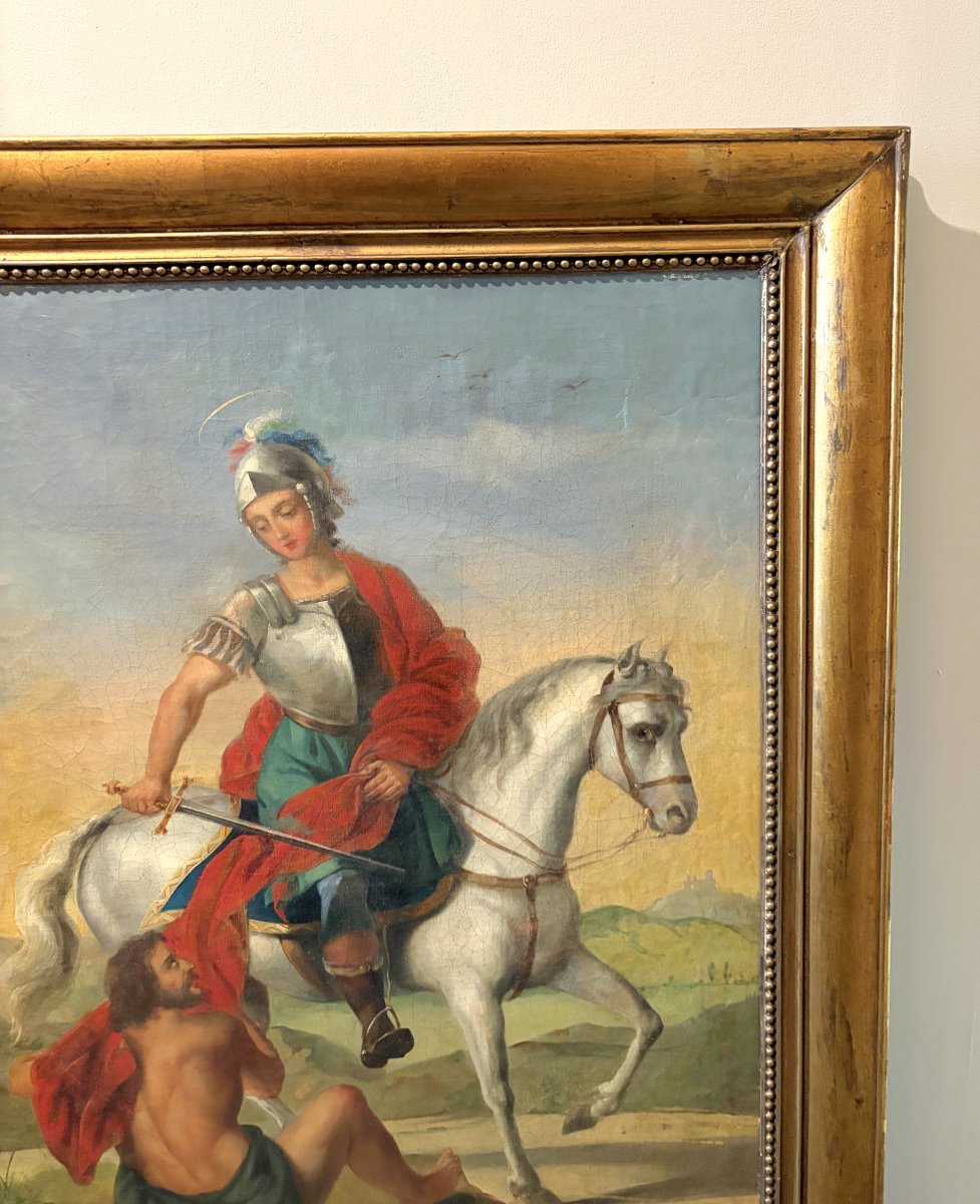 19th-century Oil-on-canvas Painting Depicting Saint Martin-photo-2
