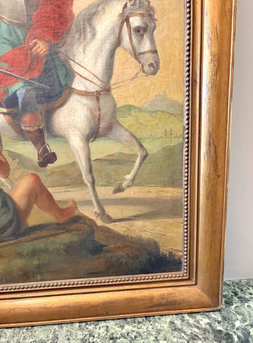 19th-century Oil-on-canvas Painting Depicting Saint Martin-photo-4