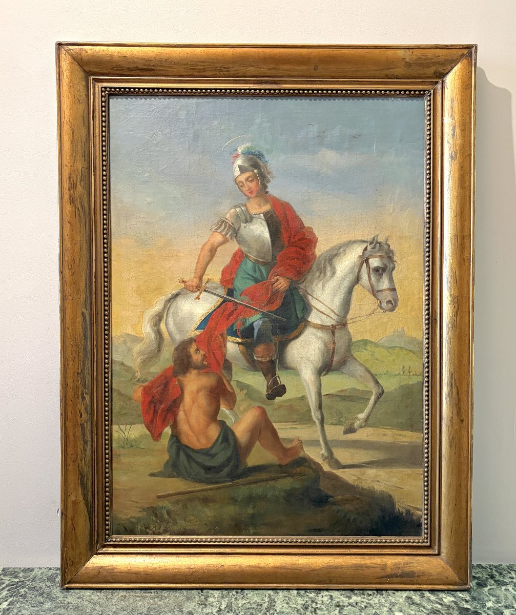 19th-century Oil-on-canvas Painting Depicting Saint Martin