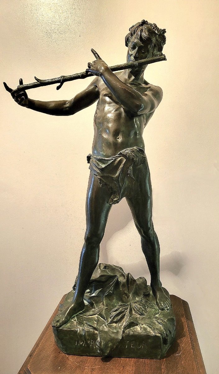 Felix Charpentier (1858-1924), sculpture en bronze "l'improvisateur"-photo-3