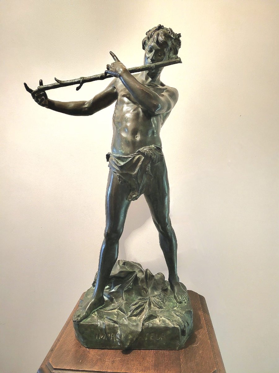 Felix Charpentier (1858-1924), sculpture en bronze "l'improvisateur"-photo-4