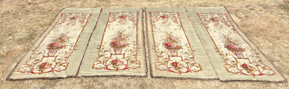 Set Of Four Door Hangings Made Of Aubusson Tapestries From The Napoleon III Era-photo-3