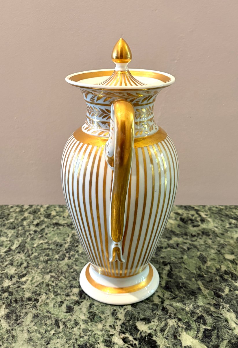 Large Porcelain Pitcher From Paris, 19th Century-photo-2
