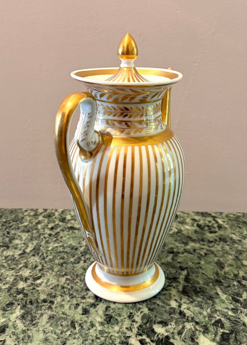Large Porcelain Pitcher From Paris, 19th Century-photo-3