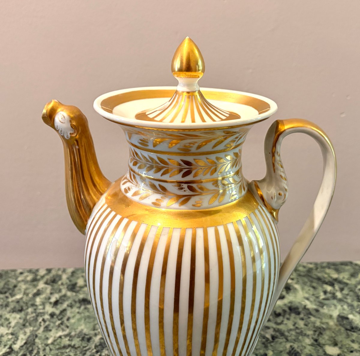 Large Porcelain Pitcher From Paris, 19th Century-photo-3