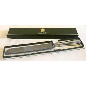 Christofle Bread Knife In Silver Metal In Its Original Box