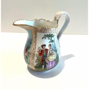Creamer Porcelain Milk Pot Marked With Crowned Crossed Swords Late 19th Century