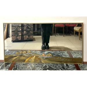 Miroir à décor de paysage provençal