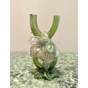 Art Nouveau Iridescent Glass Vase
