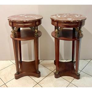 Important Pair Of Empire Style Bedside Tables