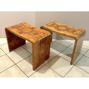 Paire de tables d'appoint ou bouts de canapé style Art Déco