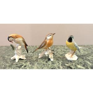 Karl Ens - Trois oiseaux en porcelaine polychrome 3