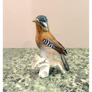 Karl Ens: Polychrome Porcelain Magpie