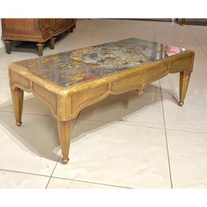 Art Deco-style Gilded Wood Coffee Table