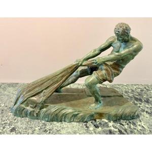 Art Deco Bronze Sculpture By Alexandre Ouline