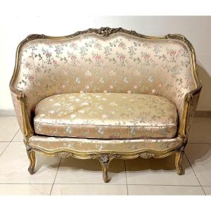 Lxv-style Sofa In Gilded Wood