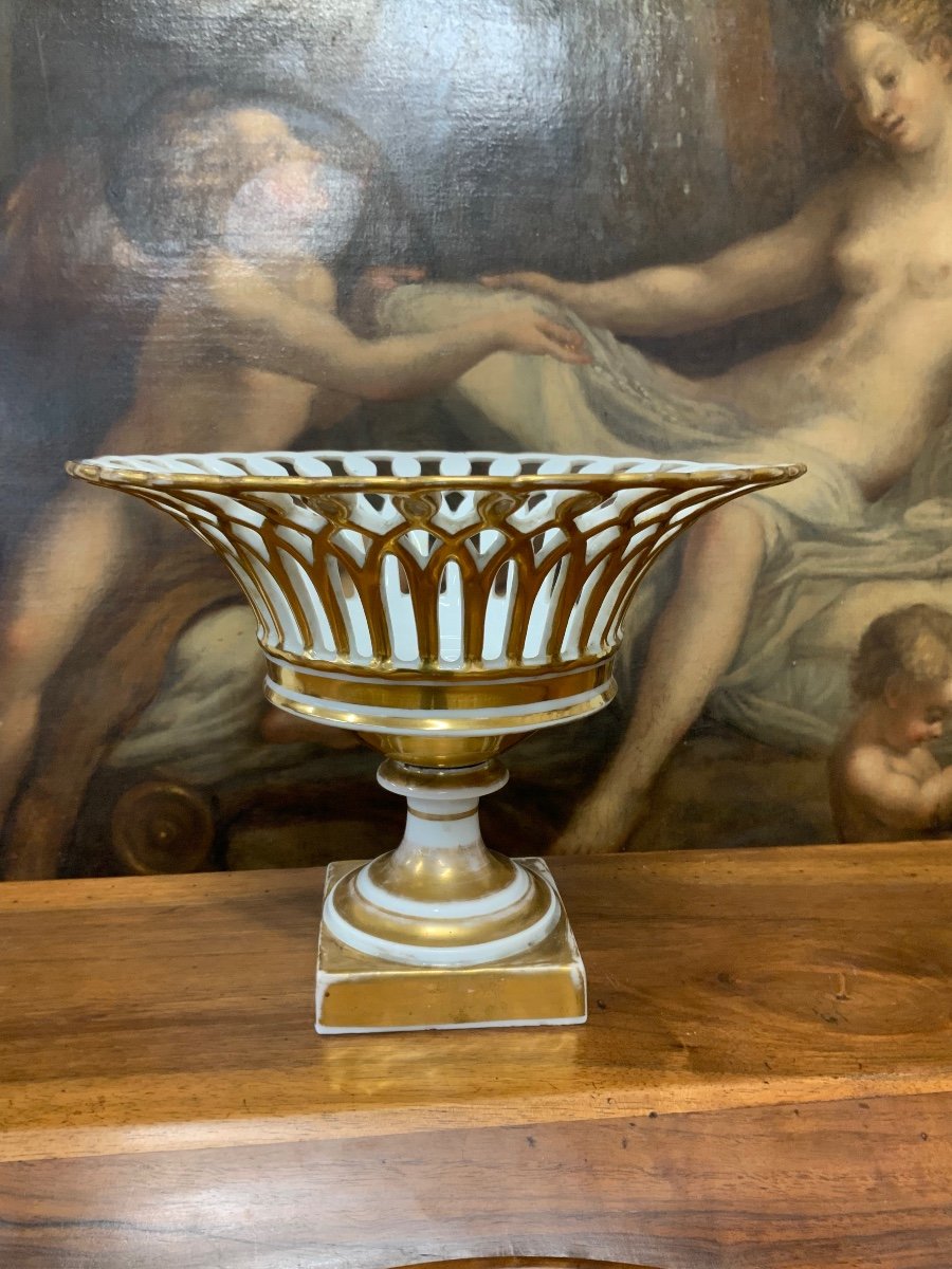 Coupe Ronde En Porcelaine De Paris-photo-3