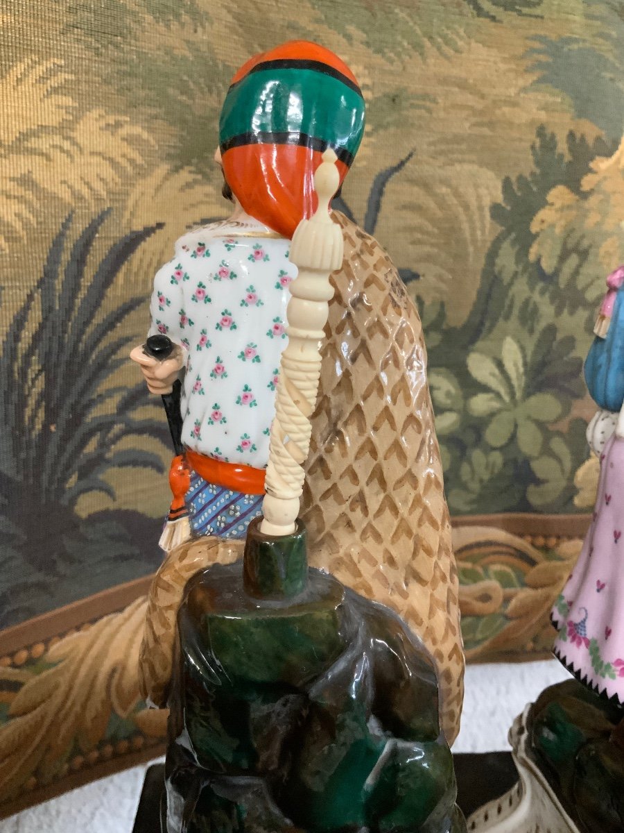 Paire D’encriers  en porcelaine Vieux Paris-photo-2