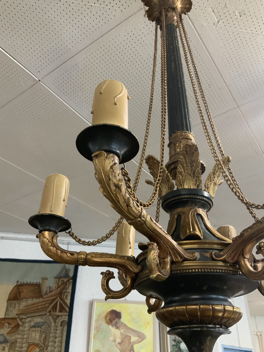 Lustre Empire en bronze-photo-4