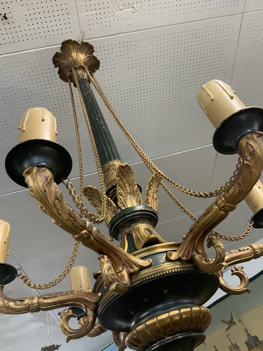 Lustre Empire en bronze-photo-1