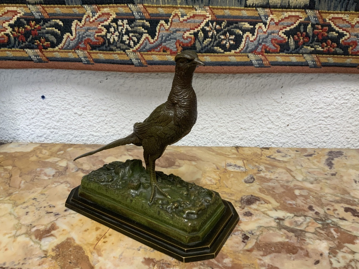 Paire de bronze "Couple de faisans"-photo-3