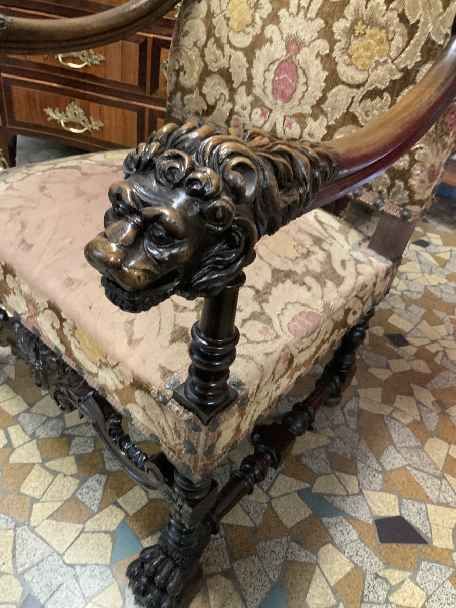 Fauteuil d’apparat style Louis XIV-photo-2