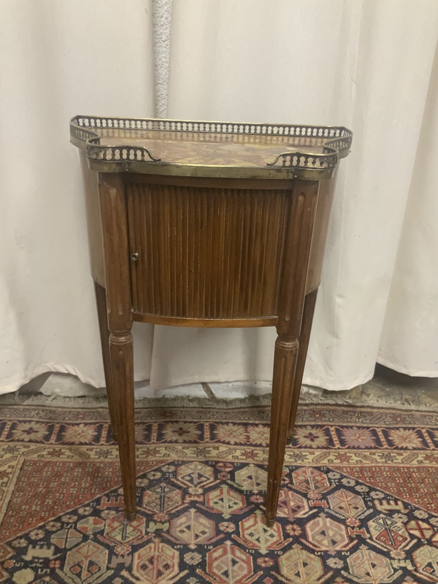 Petite table d’appoint ou de chevet à rouleaux style Louis XVI-photo-2