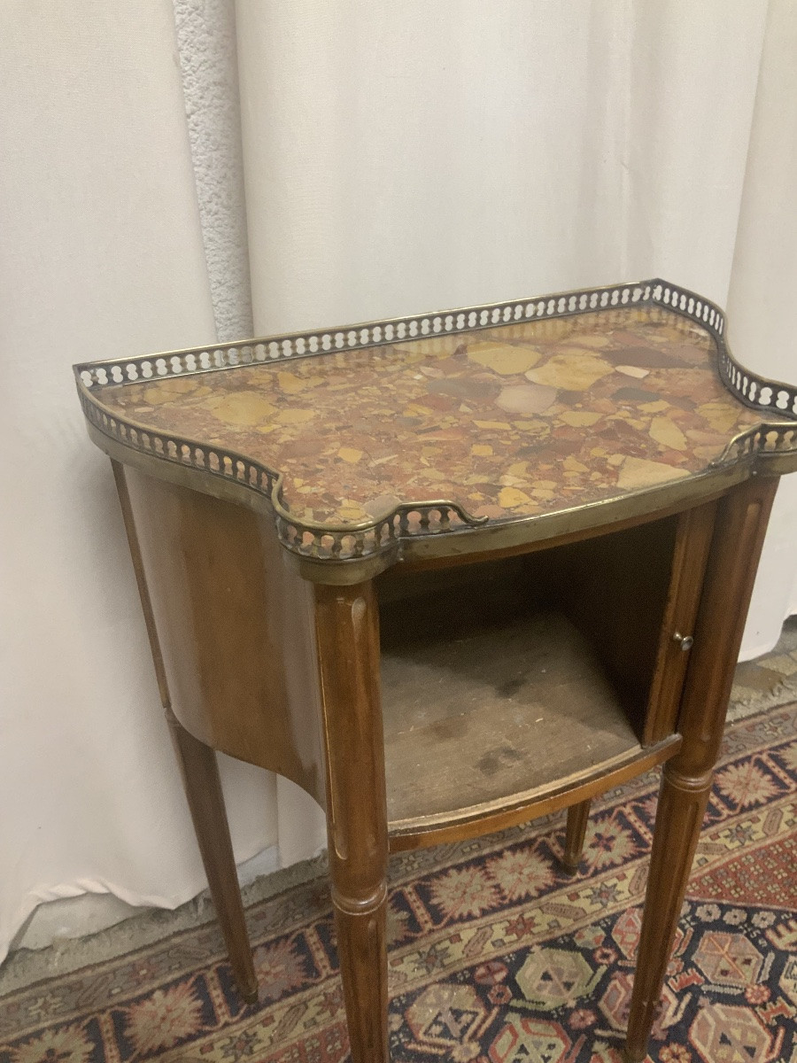 Petite table d’appoint ou de chevet à rouleaux style Louis XVI-photo-4