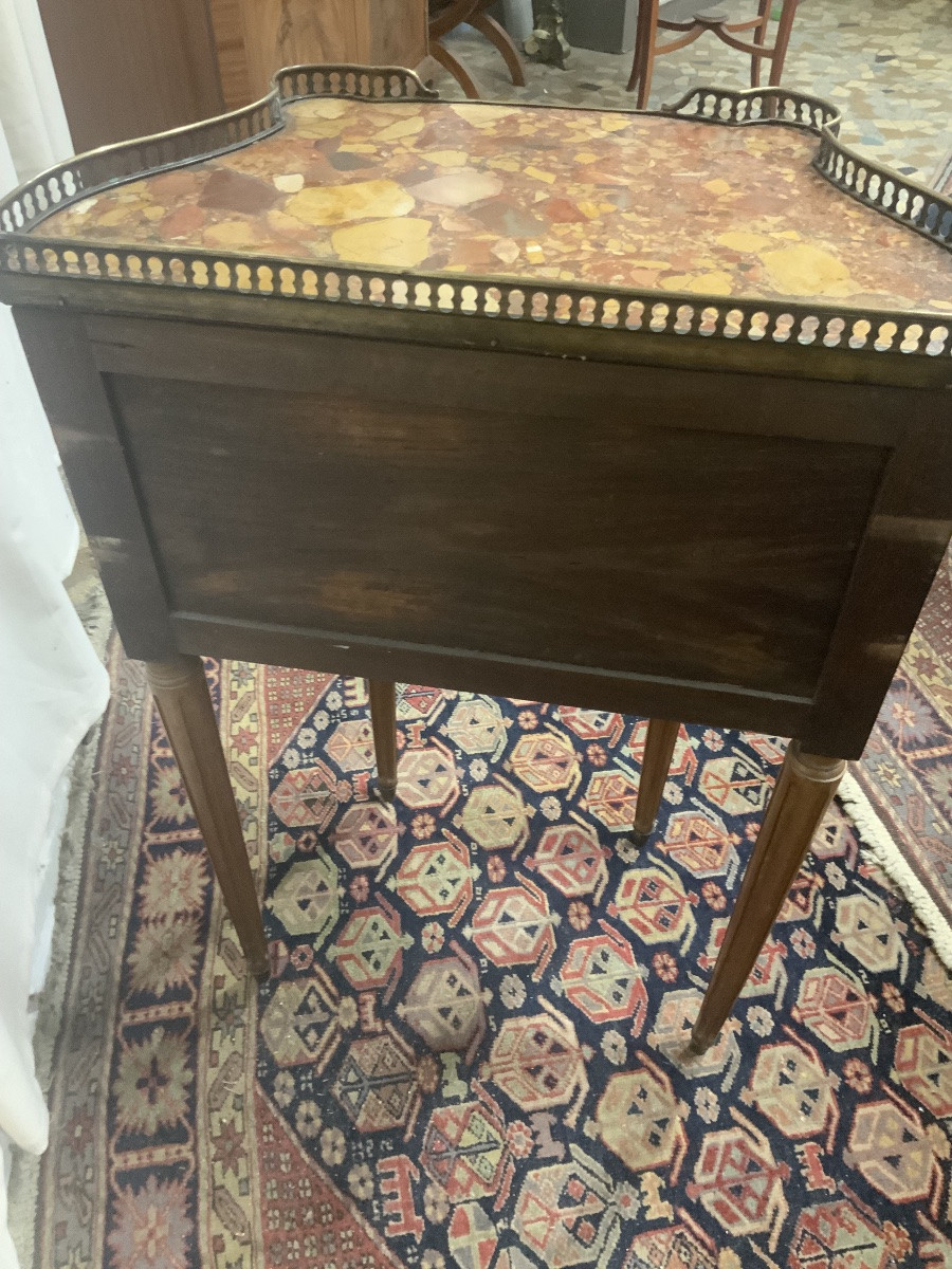 Petite table d’appoint ou de chevet à rouleaux style Louis XVI-photo-2