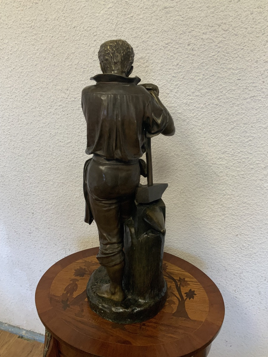 Bronze « le travail » signé Carlo NICOLI-photo-3