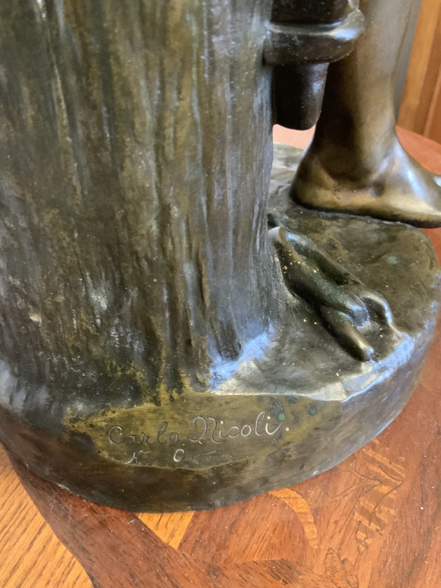 Bronze « le travail » signé Carlo NICOLI-photo-2