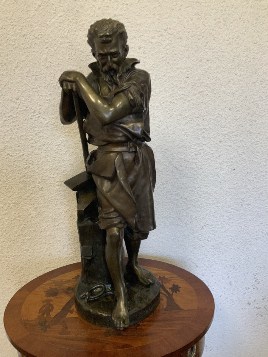 Bronze « le travail » signé Carlo NICOLI