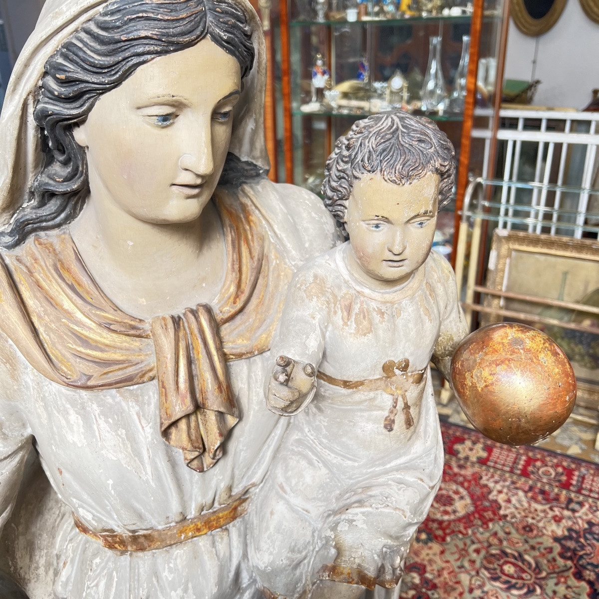 Statue "virgin And Child"  -photo-2