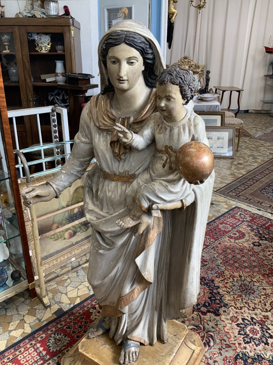 Statue "virgin And Child"  -photo-3