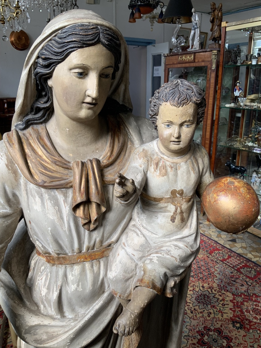 Statue "virgin And Child"  -photo-2