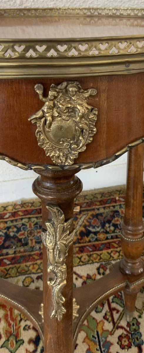 Marquetry Pedestral Table-photo-3