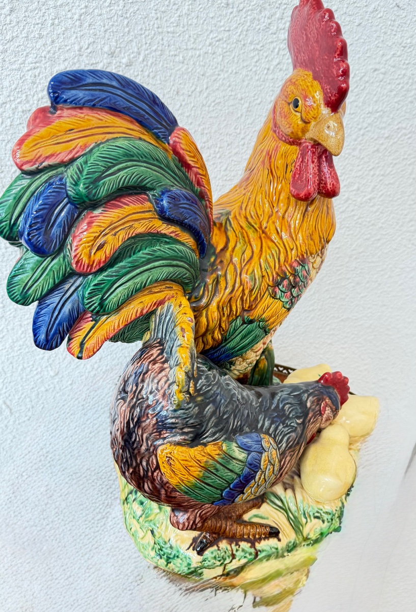 Ceramic A Rooster A Hen And Her Chicks-photo-2
