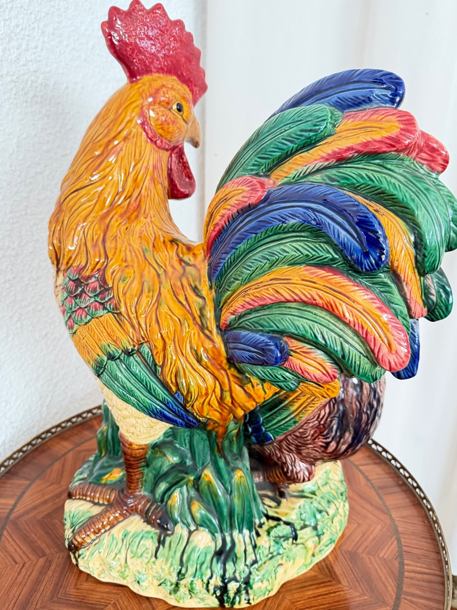 Ceramic A Rooster A Hen And Her Chicks-photo-3
