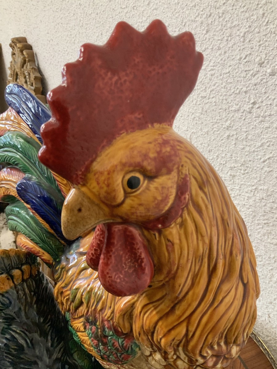 Ceramic A Rooster A Hen And Her Chicks-photo-2