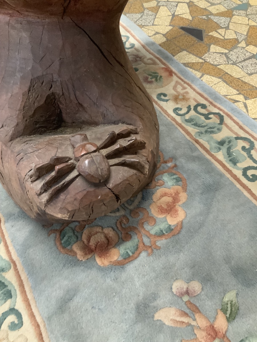 Wooden Sculpture Representing A Open Hand-photo-4