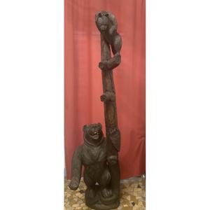 Sculpture ours et son ourson Forêt Noire