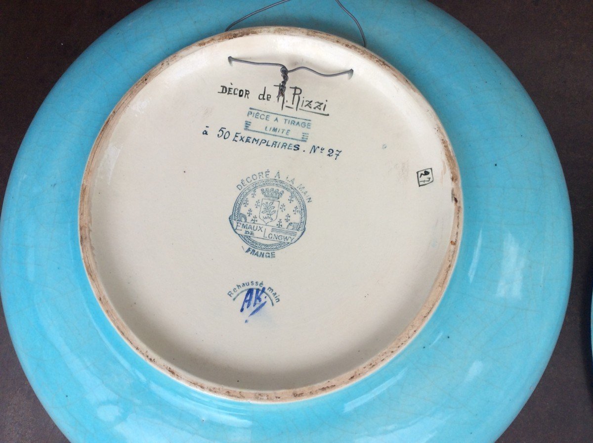 Paire De Plats Creux Manufacture De Longwy Rolande Rizzi -photo-8
