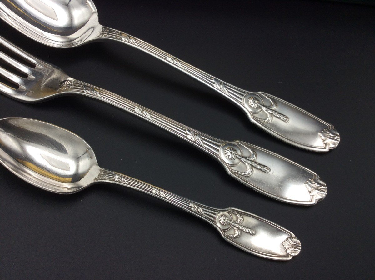 Cutlery, Silver Metal Housewife From Maison Christofle.-photo-3