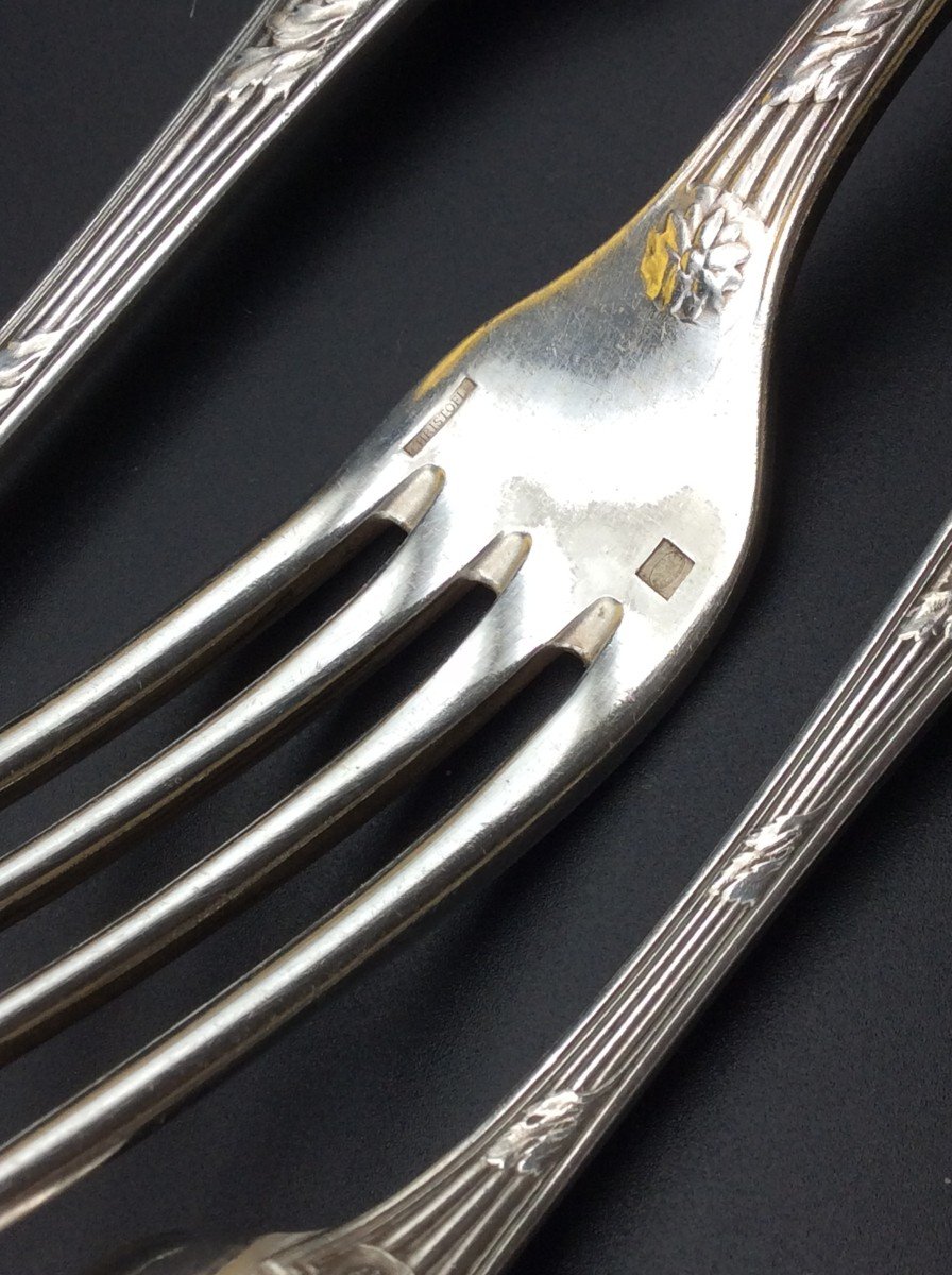 Cutlery, Silver Metal Housewife From Maison Christofle.-photo-3